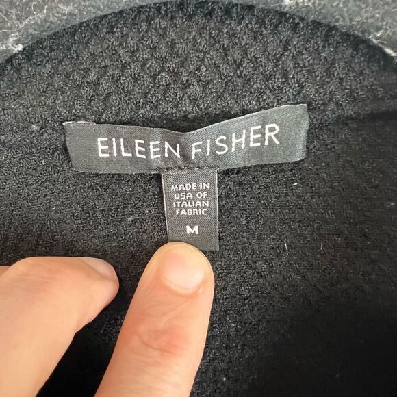 Eileen Fisher Women's Black Lightweight Mid-Length Jacket Size M - Picture 3 of 7